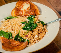 Maderas Steakhouse Pasta and Garlic Toast